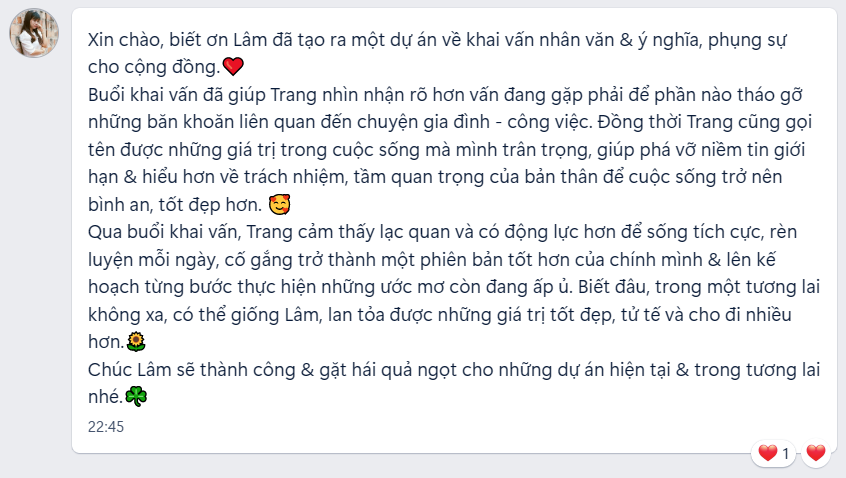 Chứng thực từ Ms. Trang